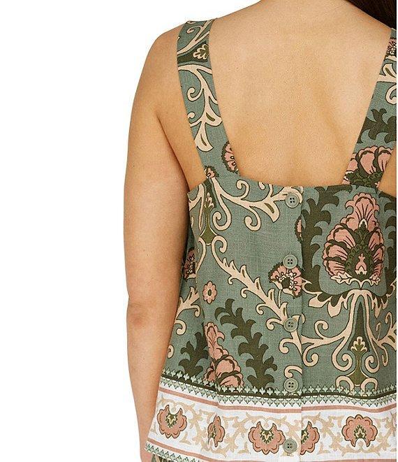 Sanctuary Art Deco Border Print Square Neck Sleeveless Coordinating Top Product Image