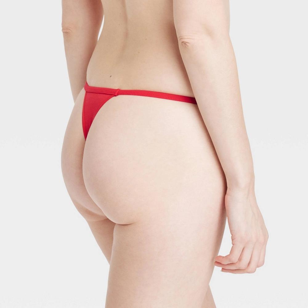 Womens Cotton Blend String Thong - Auden Wowzer Red M Product Image