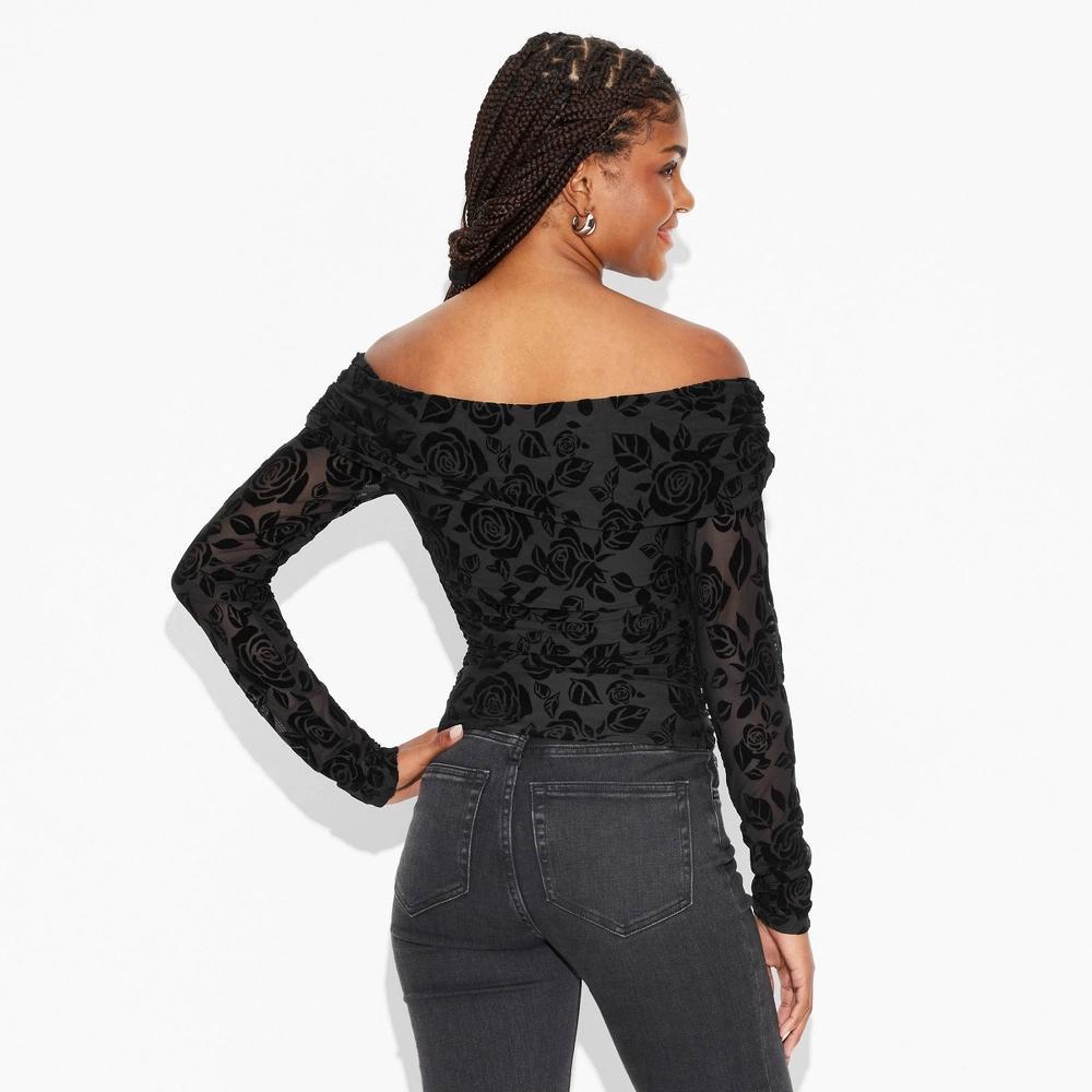 Women's Long Sleeve Ruched Off the Shoulder Top - Wild Fable™ Product Image