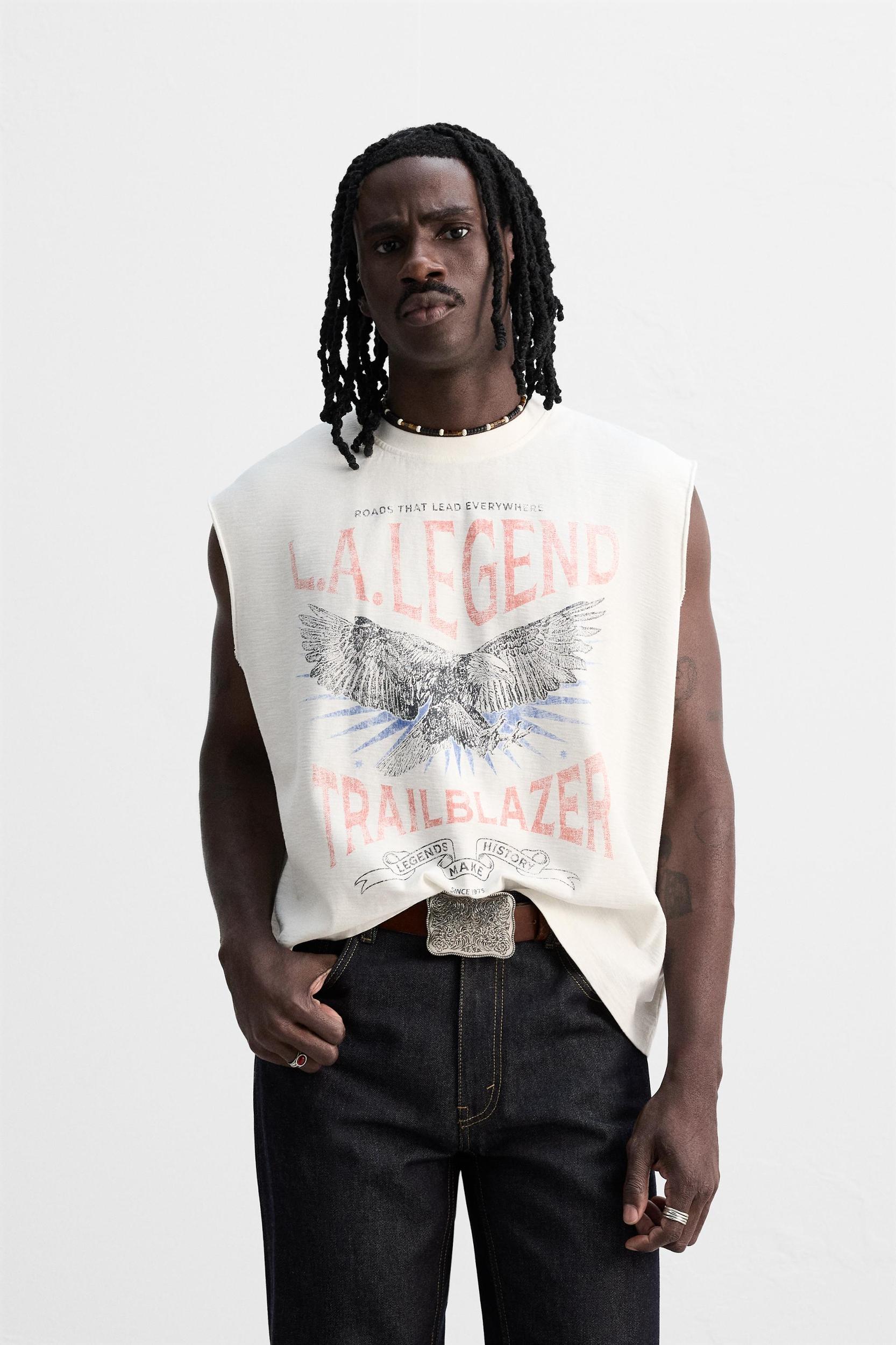 WASHED PRINTED TANK TOP Product Image