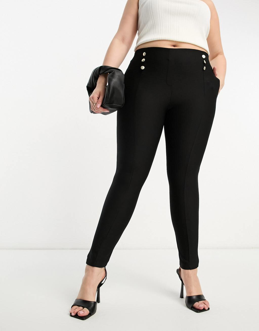 ASOS DESIGN Curve military button peg pants Product Image