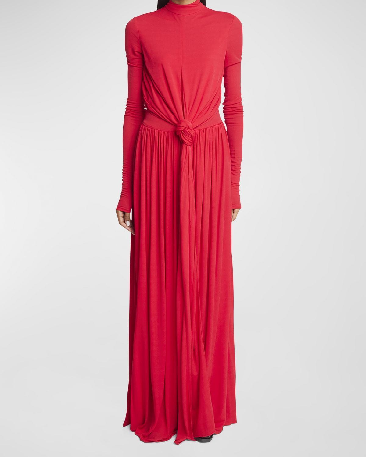 Womens Knotted Turtleneck Maxi Dress Product Image