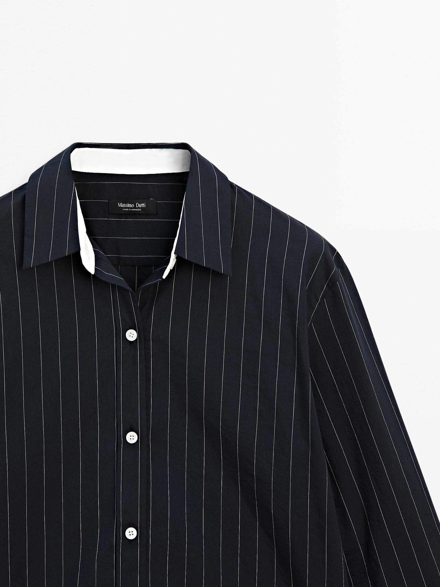 Striped shirt with contrast detail Product Image