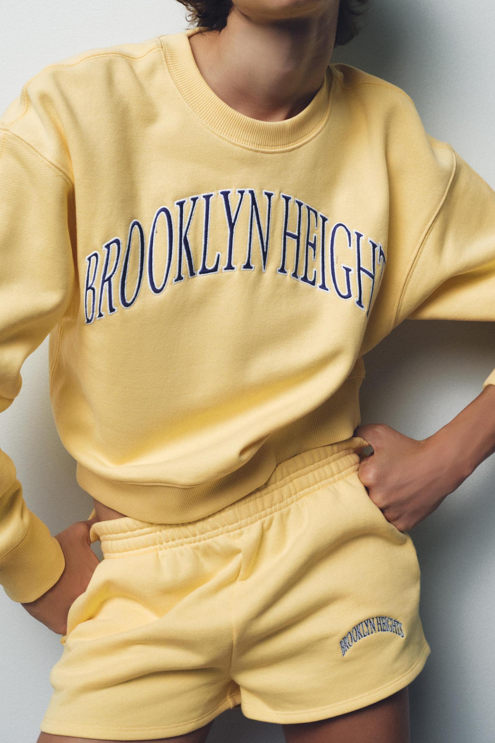 EMBROIDERED TEXT PLUSH SWEATSHIRT Product Image