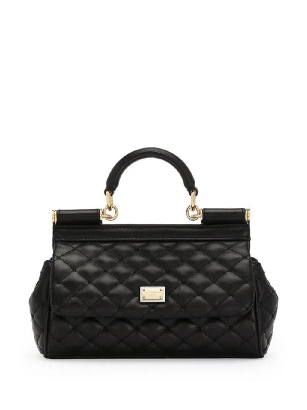 DOLCE & GABBANA Elongated Sicily Quilted Lambskin Crossbody Bag In Black Product Image