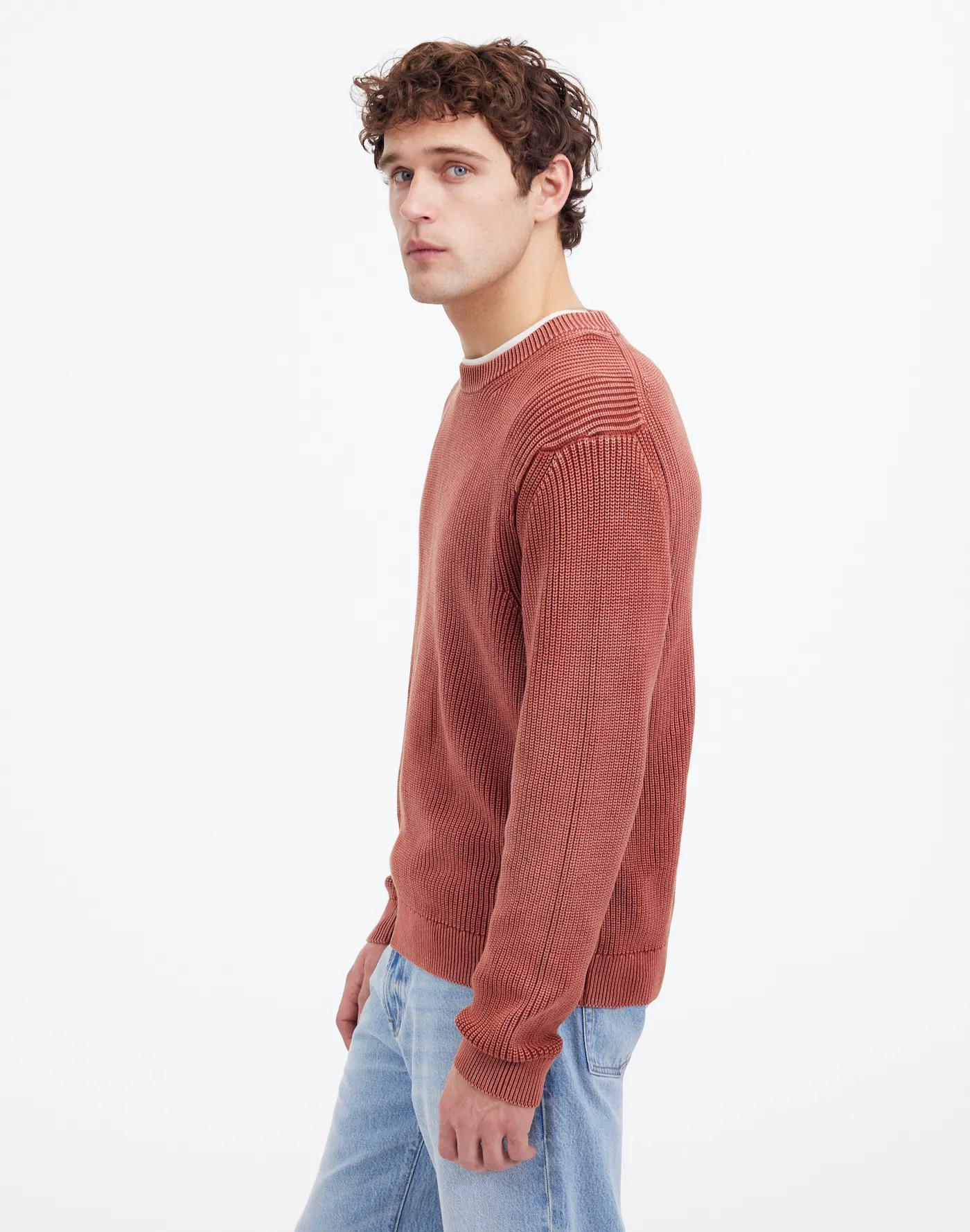 Cotton Shaker Stitch Crewneck Sweater Product Image