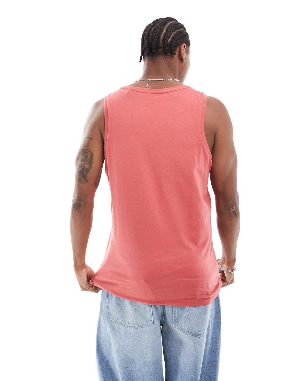 Threadbare 2 pack pocket tank top in mineral red & off white Product Image