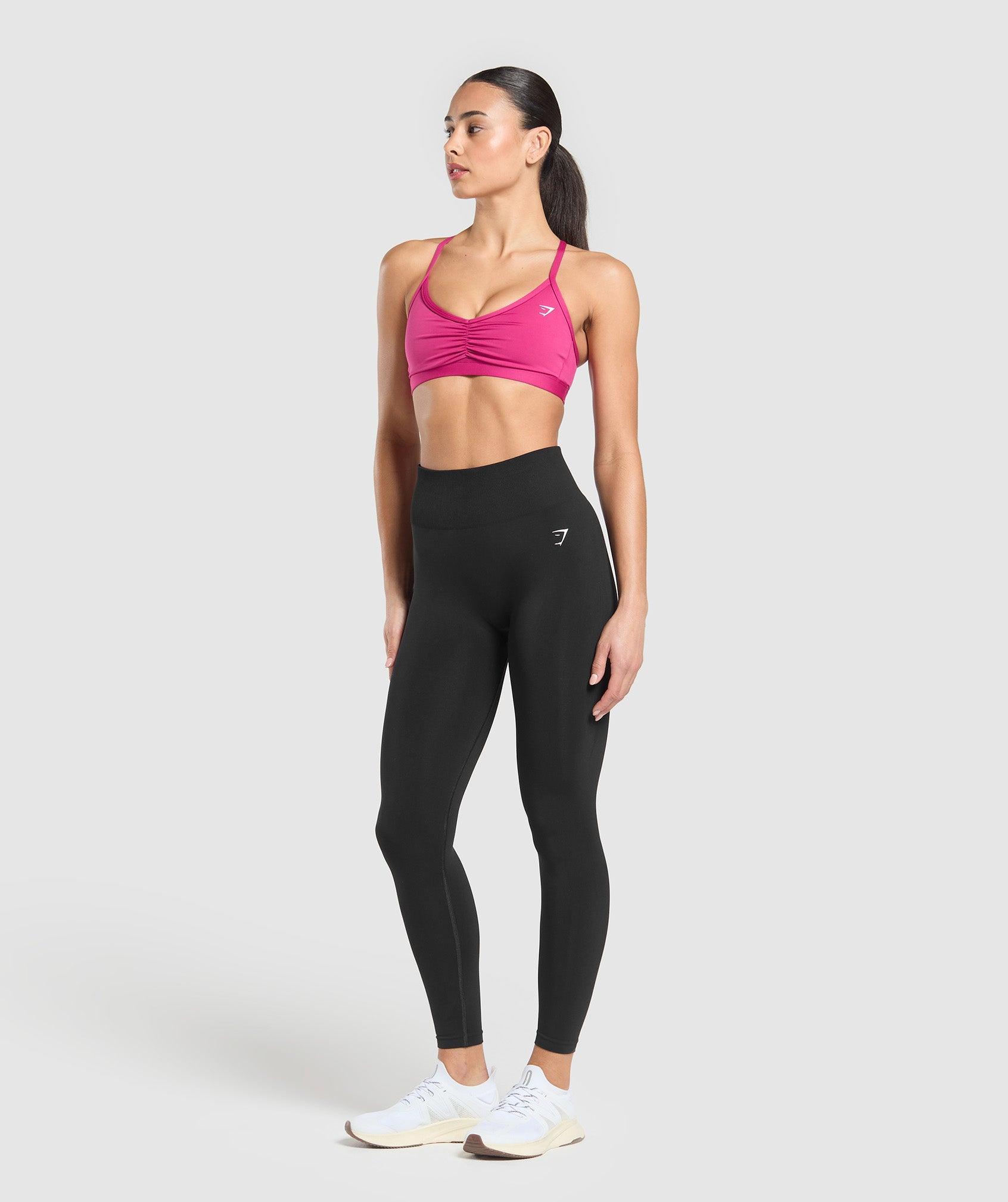 Ruched Strappy Sports Bra Product Image