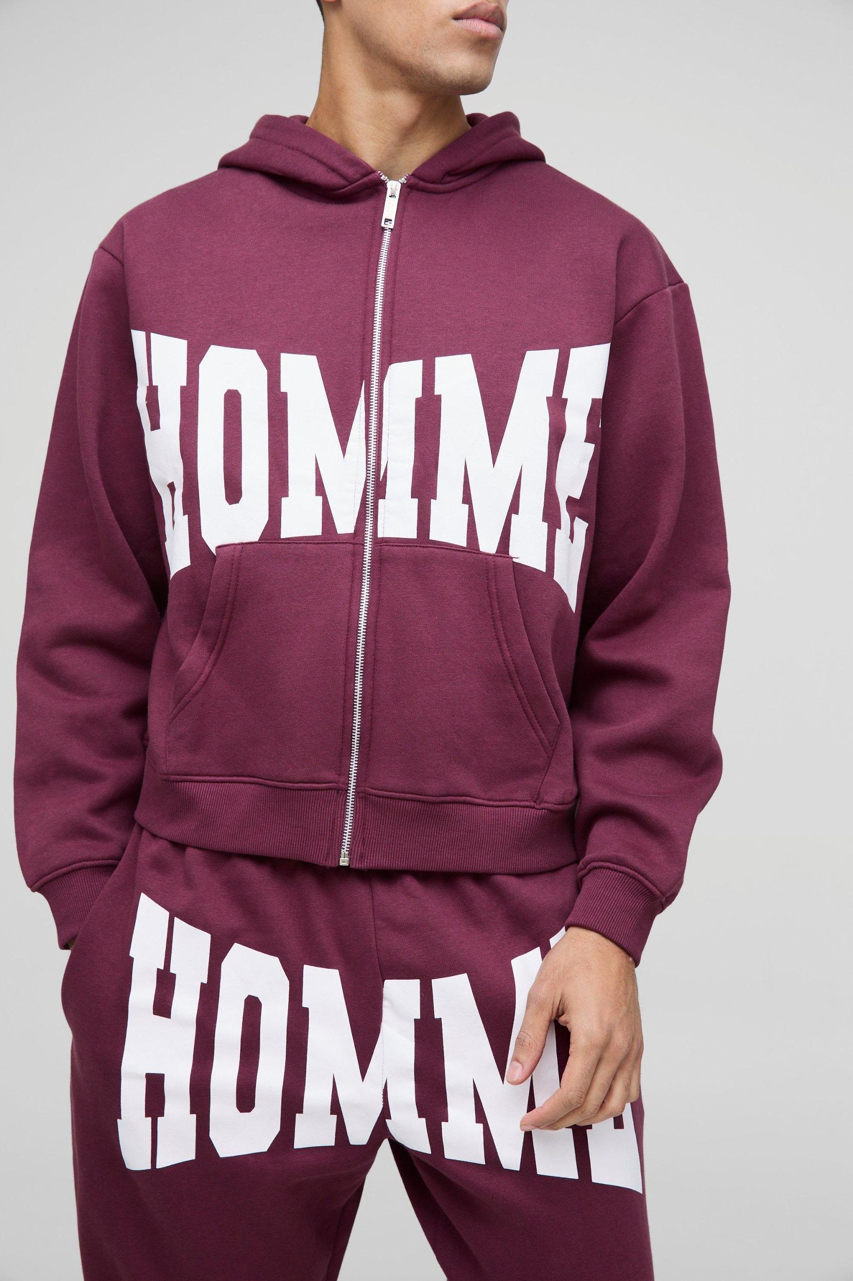 Oversized Homme Zip Hooded Split Hem Tracksuit | boohooMAN USA Product Image