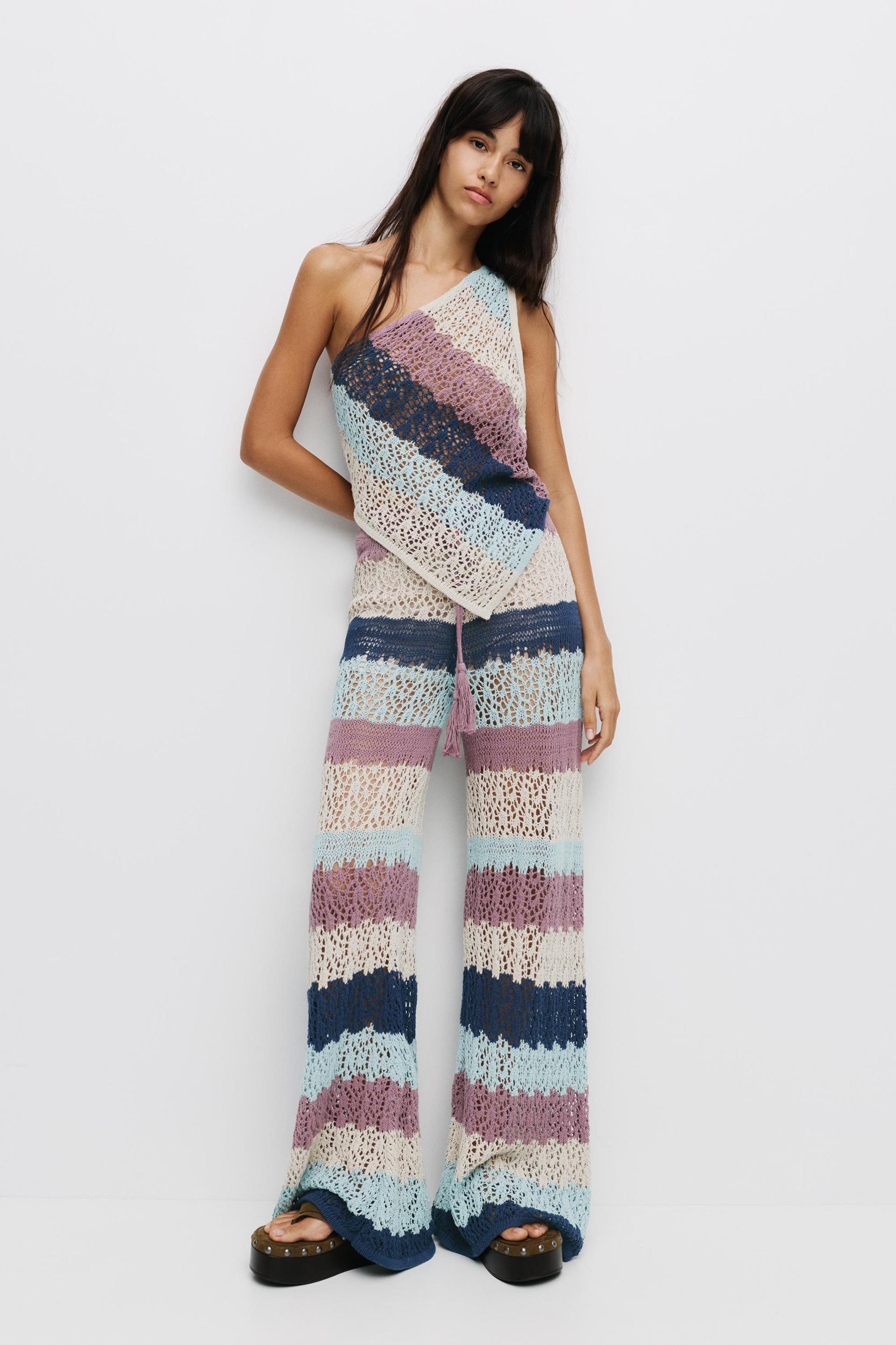 Striped crochet top Product Image