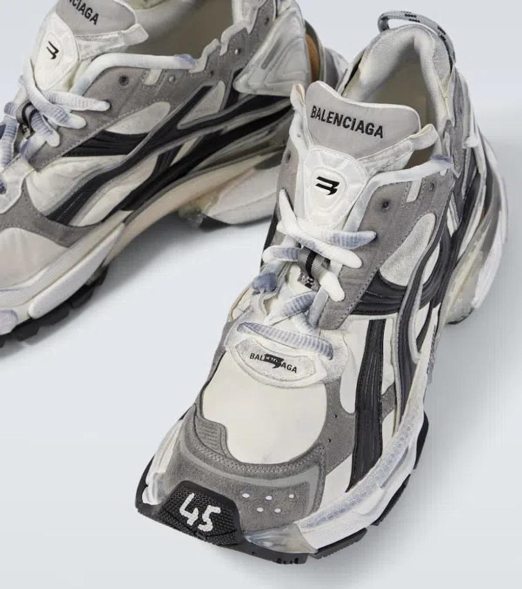 BALENCIAGA Runner Grey Low Top Sneakers With Worn-out Effect Woman Product Image