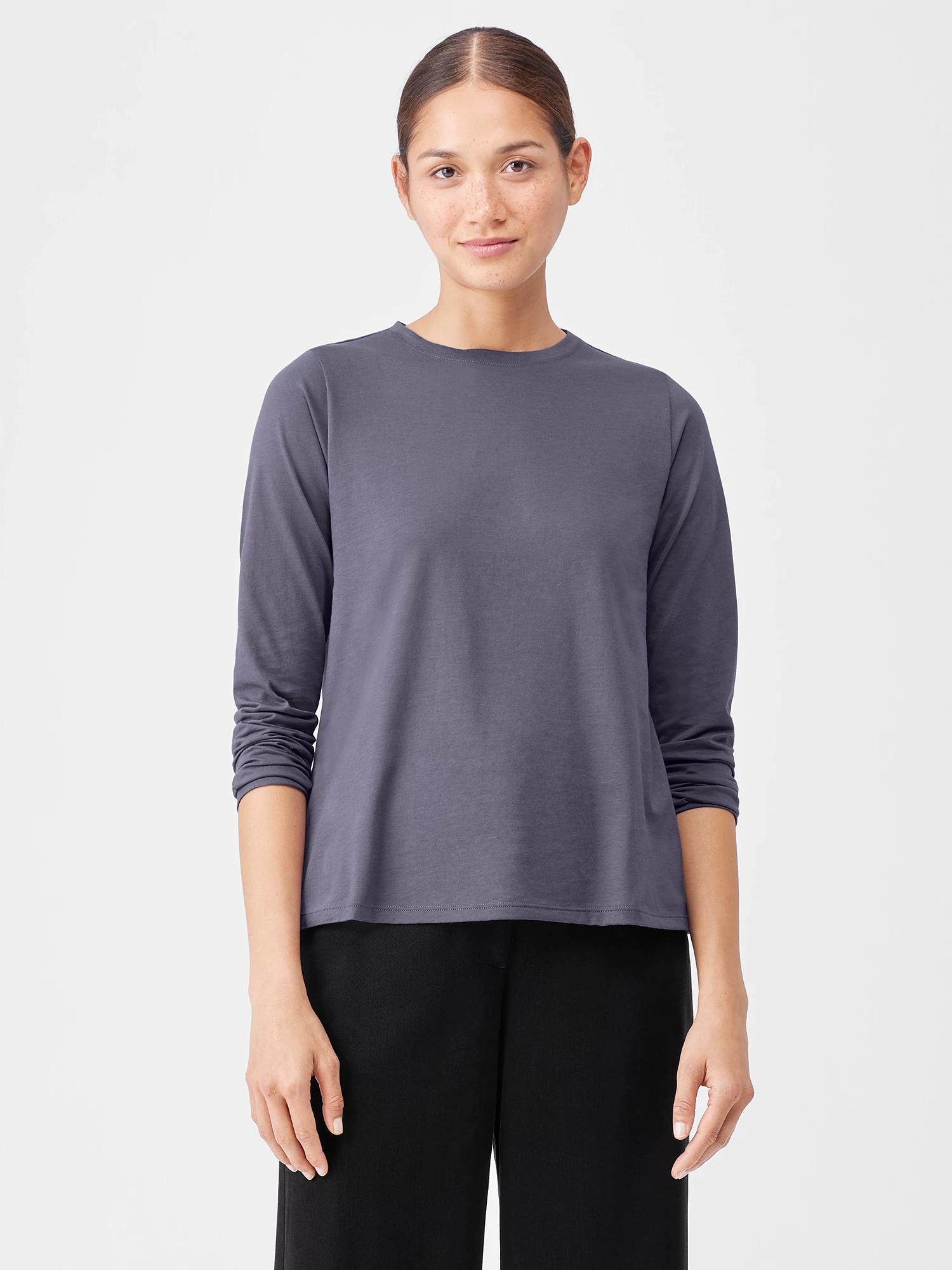 EILEEN FISHER Organic Pima Cotton Jersey Long-Sleeve Teefemale Product Image