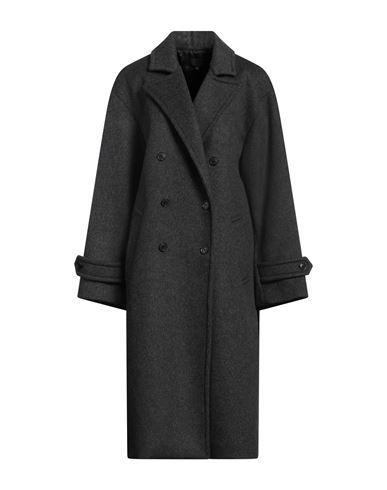 NILI LOTAN Woman Coat Charcoal Size L Virgin Wool In Grey Product Image