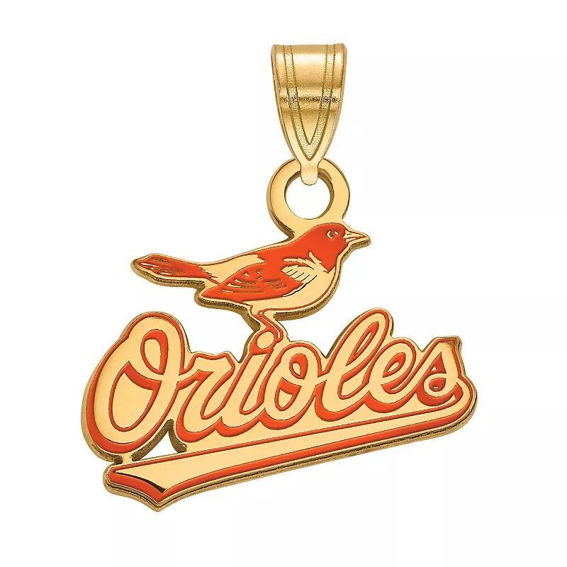 LogoArt Sterling Silver Baltimore Orioles Enamel Pendant, Womens Product Image