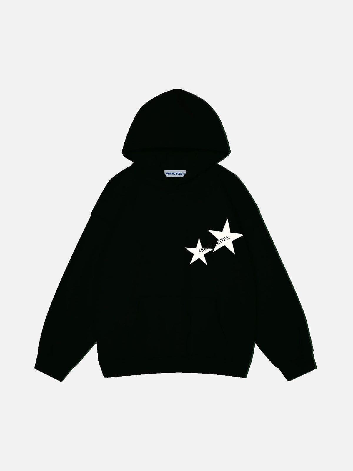 Aelfric Eden Star Print Color Contrast Hoodie Product Image