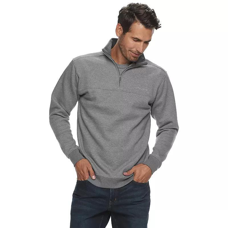 Mens Columbia Hart Mountain II Quarter-Zip Pullover Carbon Grey Product Image