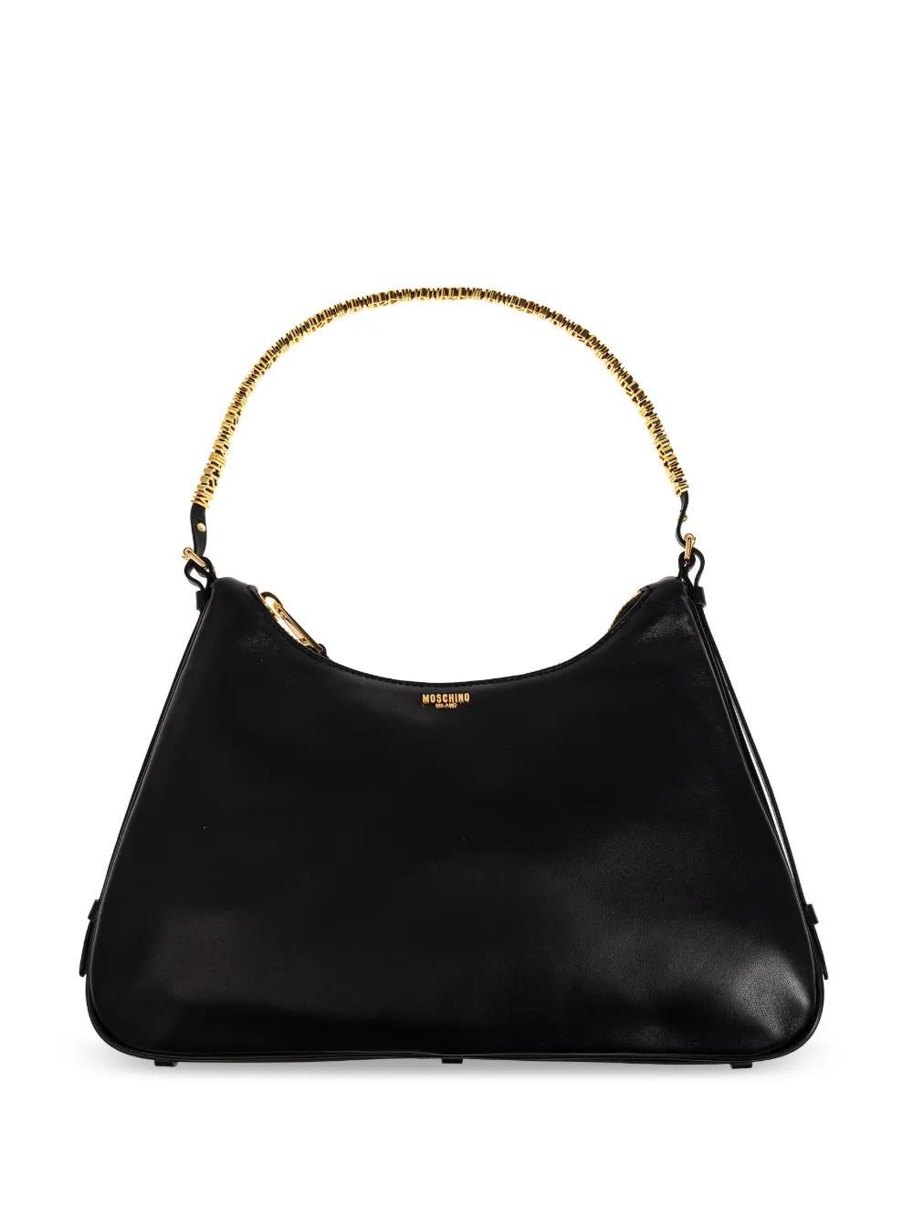 MOSCHINO Metallic-top Handle Shoulder Bag In Black Product Image