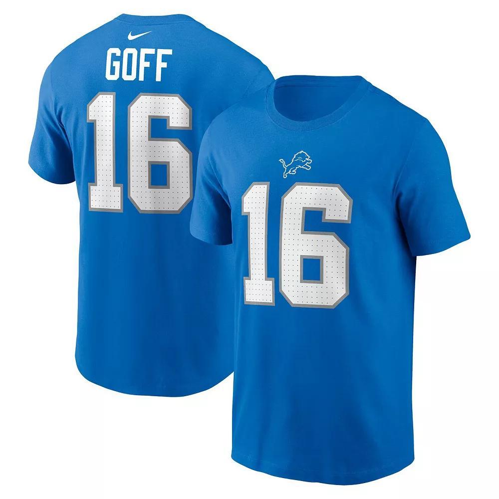 Men's Nike Jared Goff Blue Detroit Lions Name & Number T-Shirt,  Product Image