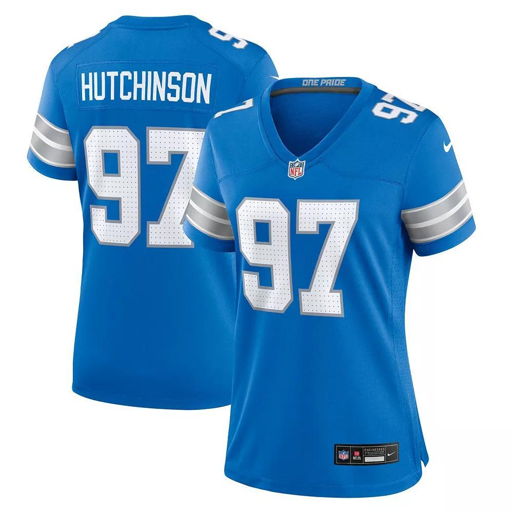 Women's Nike Aidan Hutchinson Blue Detroit Lions Game Jersey,  Product Image