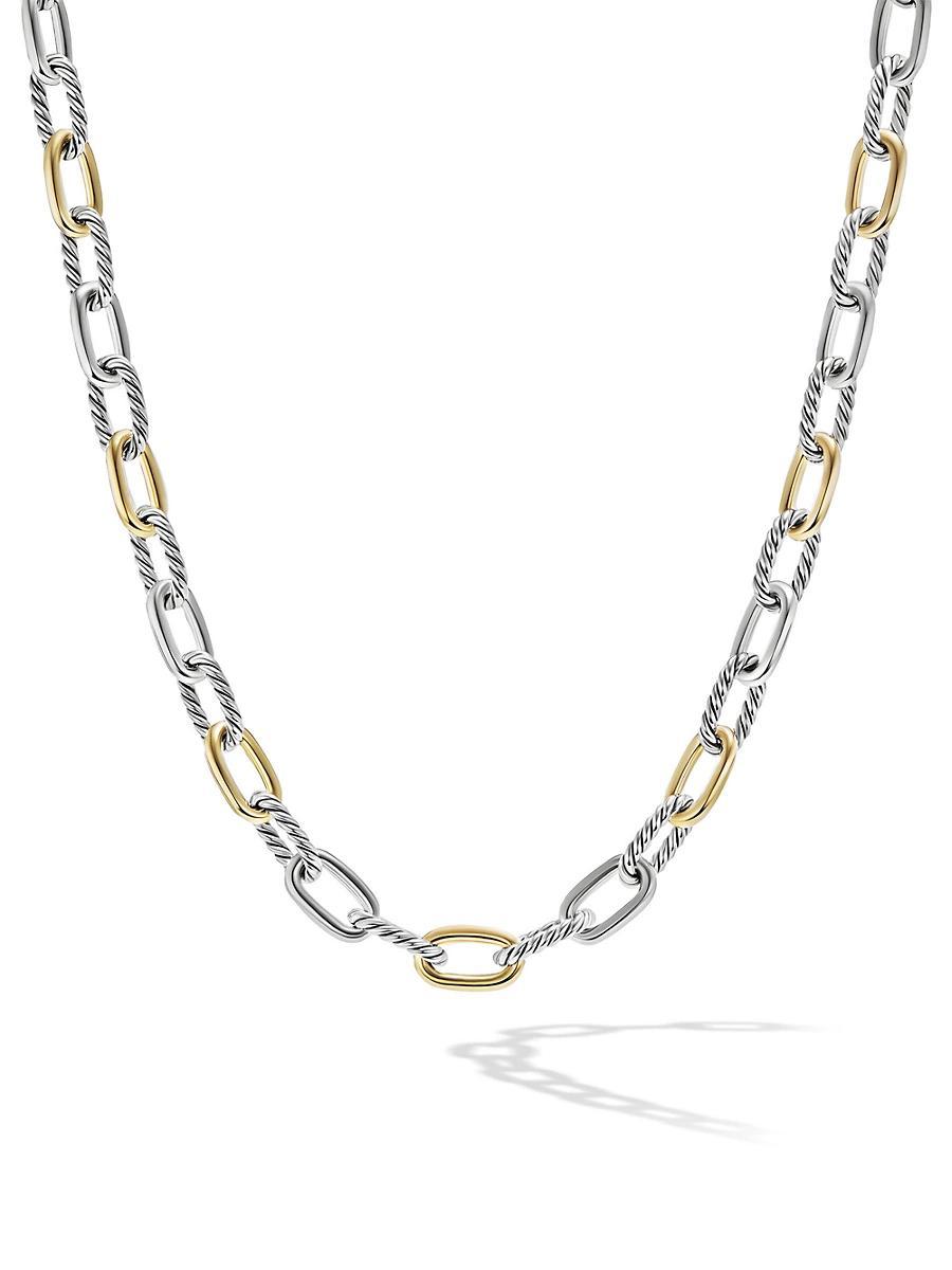 Womens Madison Chain Necklace in Sterling Silver with 18K Yellow Gold Product Image