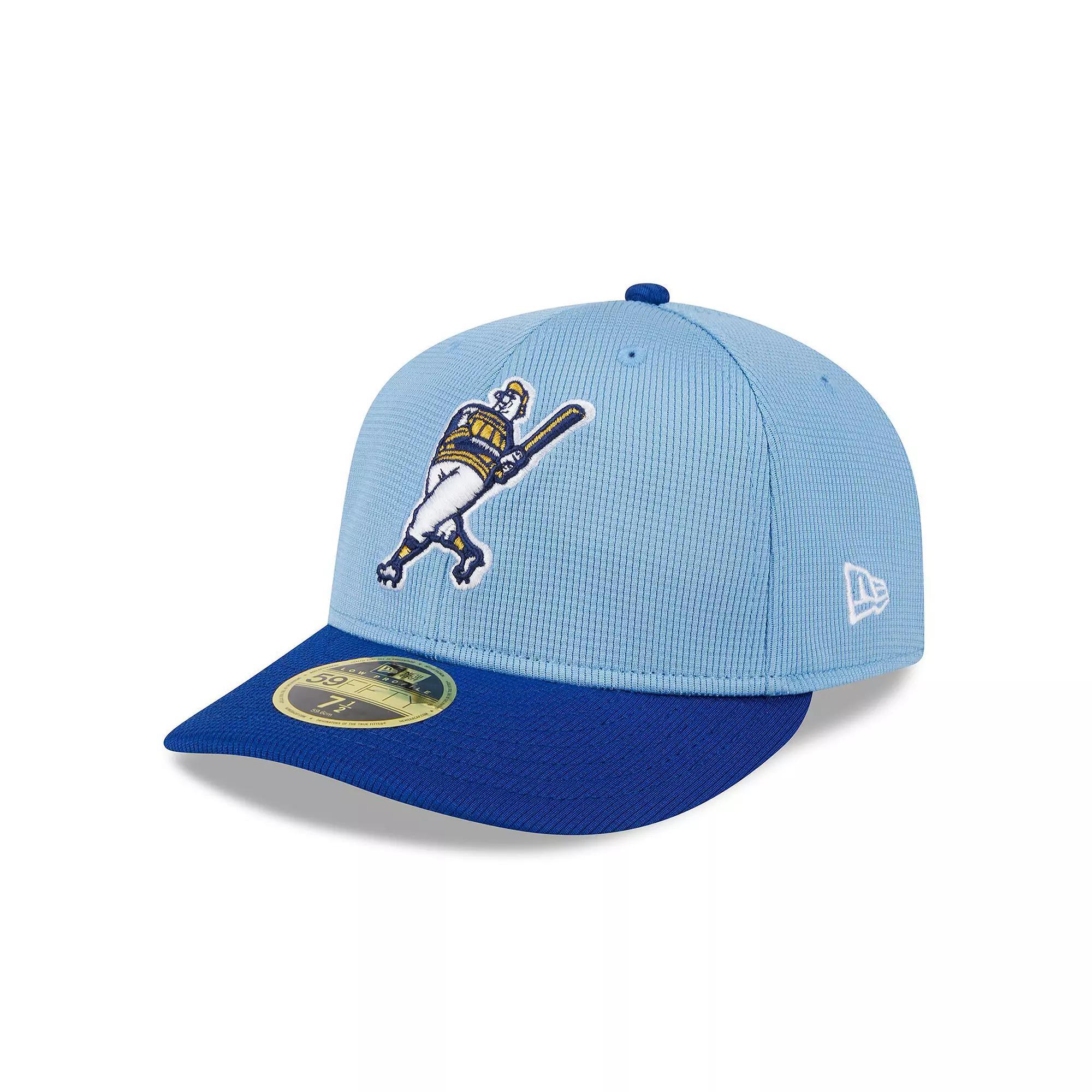 Men's New Era Light Blue Milwaukee Brewers 2024 Batting Practice Low Profile 59FIFTY Fitted Hat,  Product Image