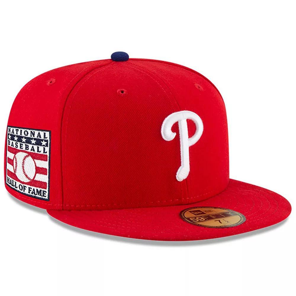 Men's New Era Red Philadelphia Phillies National Baseball Hall of Fame 59FIFTY Fitted Hat, Size: 7 3/8 Product Image