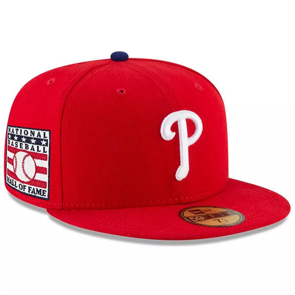 Men's New Era Red Philadelphia Phillies National Baseball Hall of Fame 59FIFTY Fitted Hat, Size: 7 3/8 Product Image