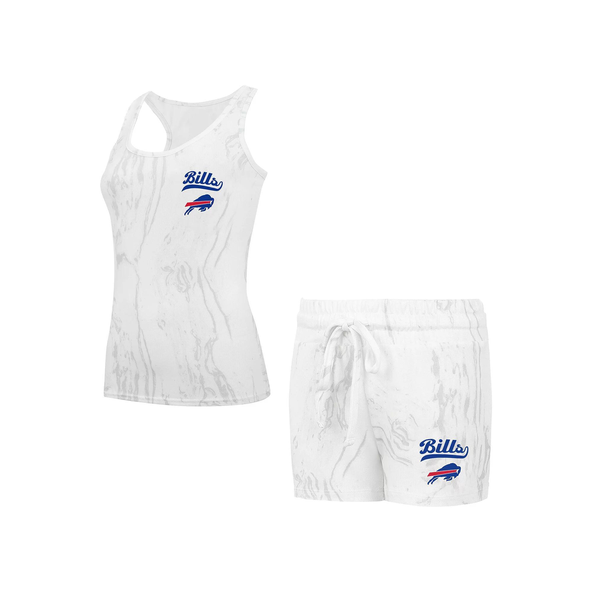 Women's Concepts Sport White Buffalo Bills Plus Size Quartz Tank Top & Shorts Set, Size: 1XL Product Image