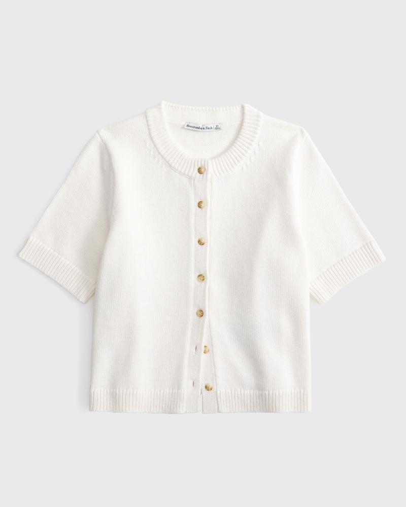 Short-Sleeve Crew Cardigan Product Image