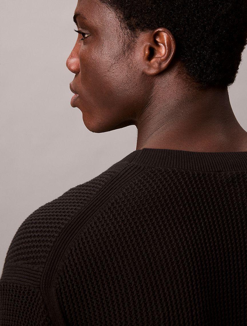 Cotton Mesh Relaxed Sweater Product Image