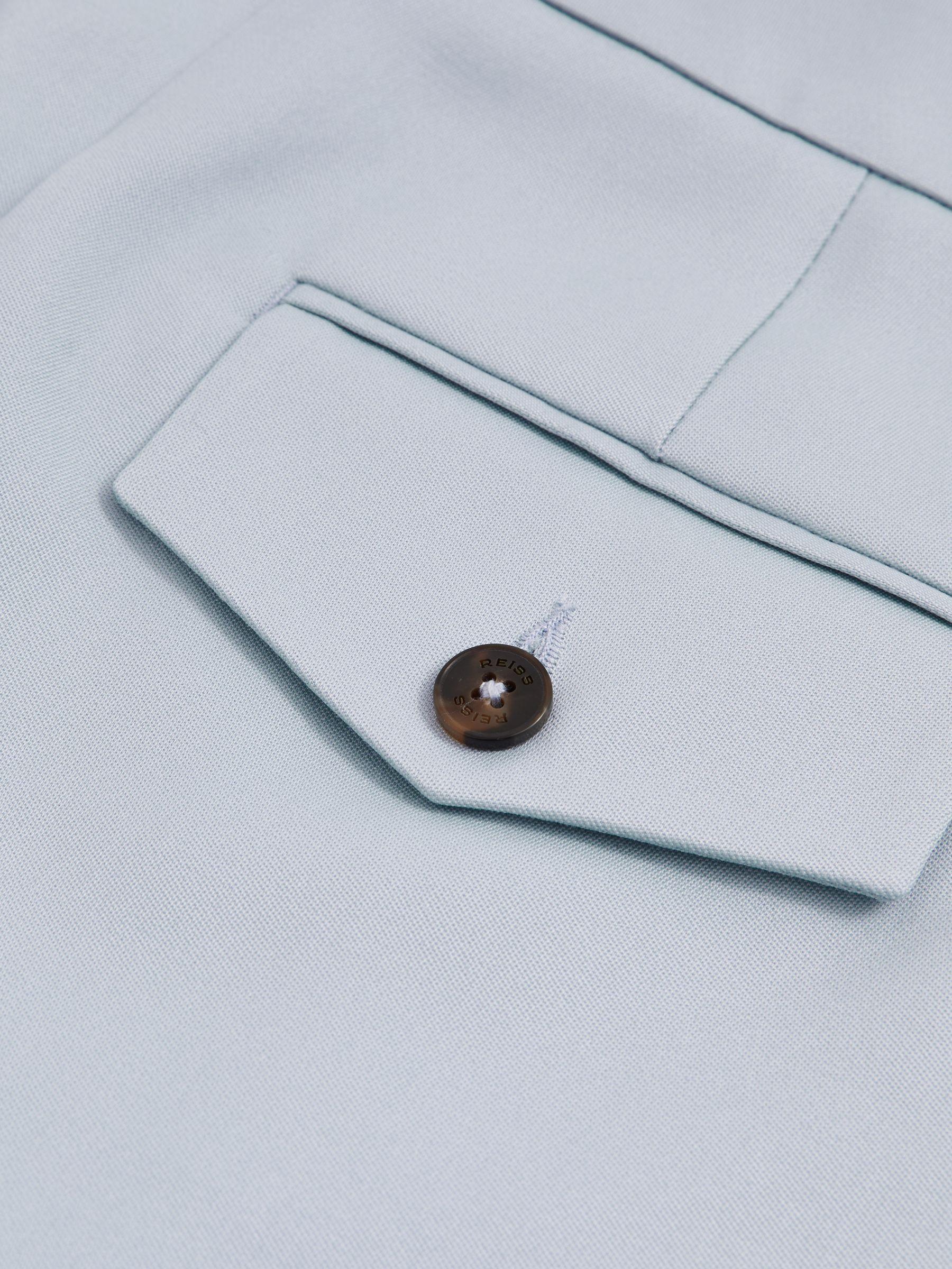 Single-Pleat Tailored Shorts in Blue Product Image