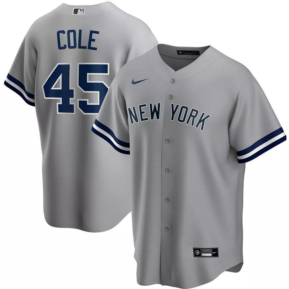 Men's Nike Gerrit Cole Gray New York Yankees Road Replica Player Name Jersey, Size: 2XL, Grey Product Image