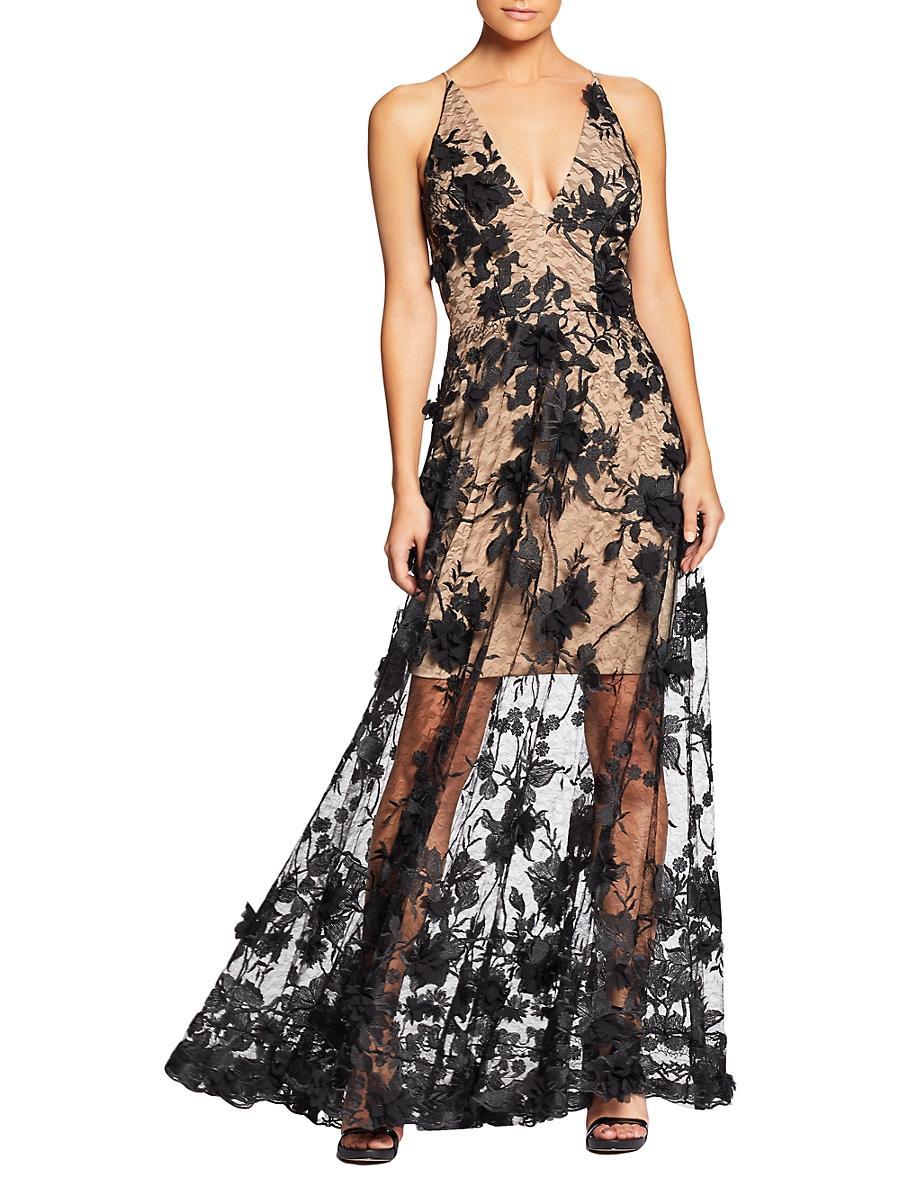 Womens Sidney Sheer Lace Gown Product Image