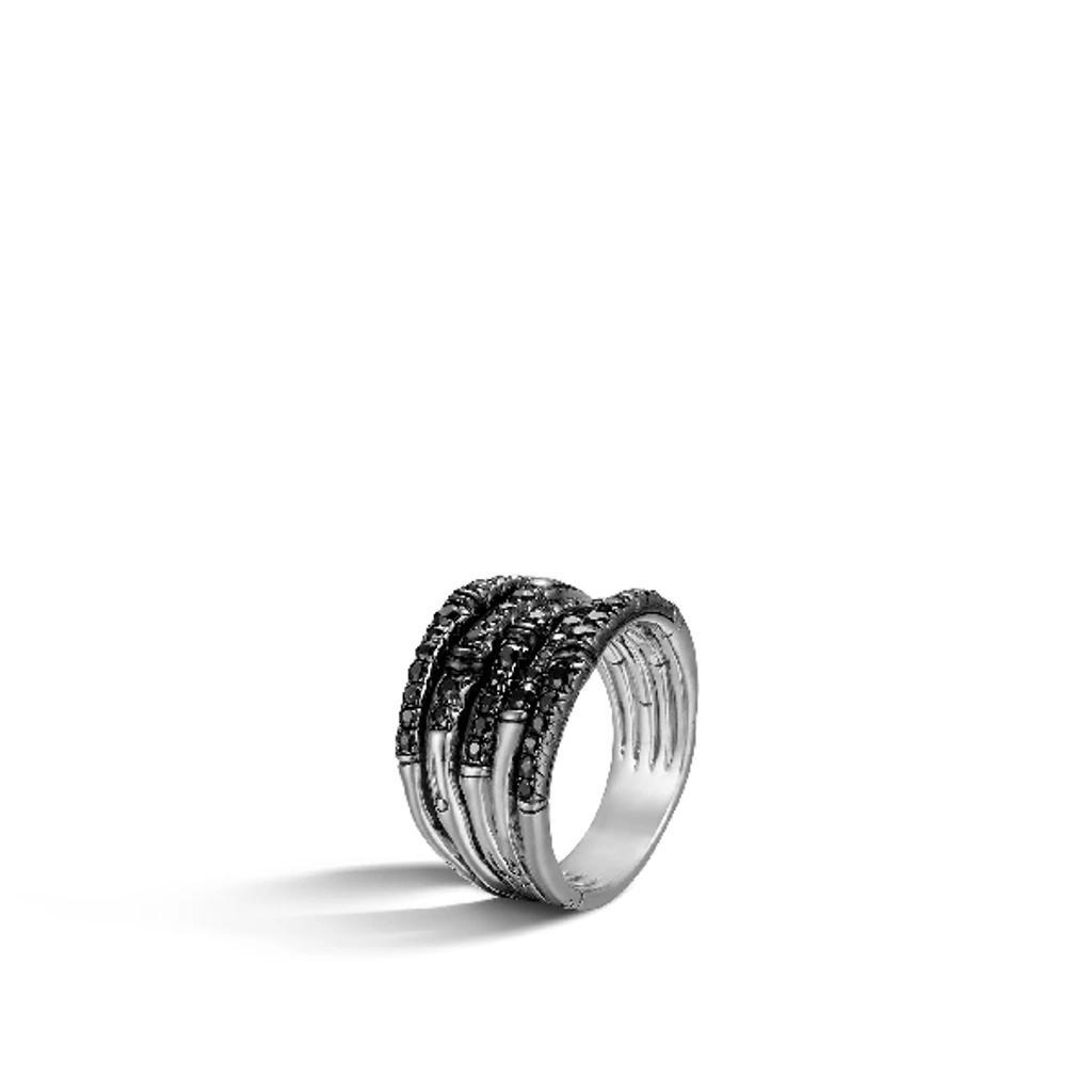 JOHN HARDY Women's Bamboo Sterling Silver & Black Sapphire Lava Wide Ring Product Image