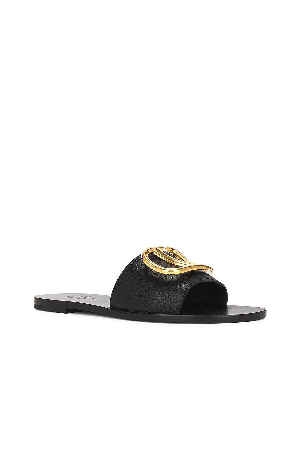 Valentino Garavani V Logo Signature Slide in Black Product Image