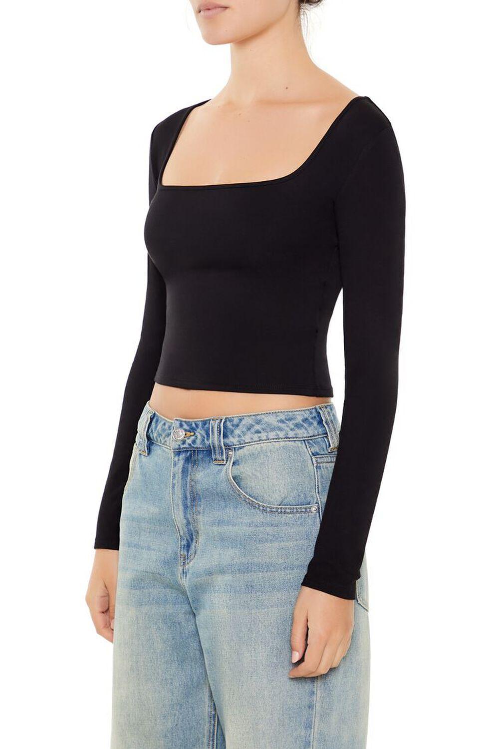 Square-Neck Long-Sleeve Top | Forever 21 Product Image