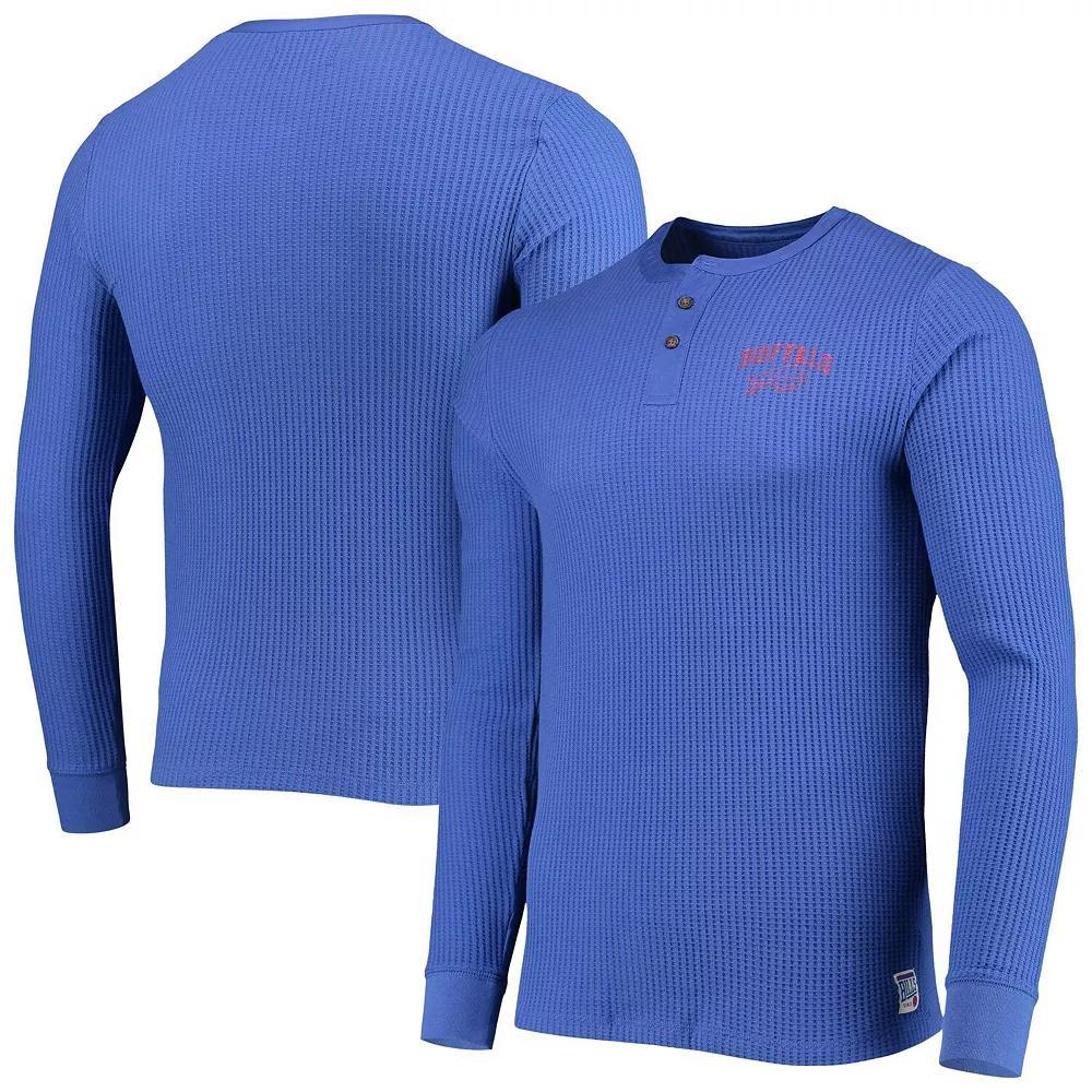 Men's Junk Food Royal Buffalo Bills Thermal Henley Long Sleeve T-Shirt, Size: Small, Blue Product Image