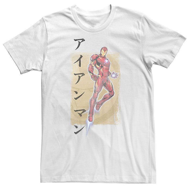 Big & Tall Marvel Avengers Assemble Iron Man Kanji Tee, Men's, Size: Large Tall, White Product Image