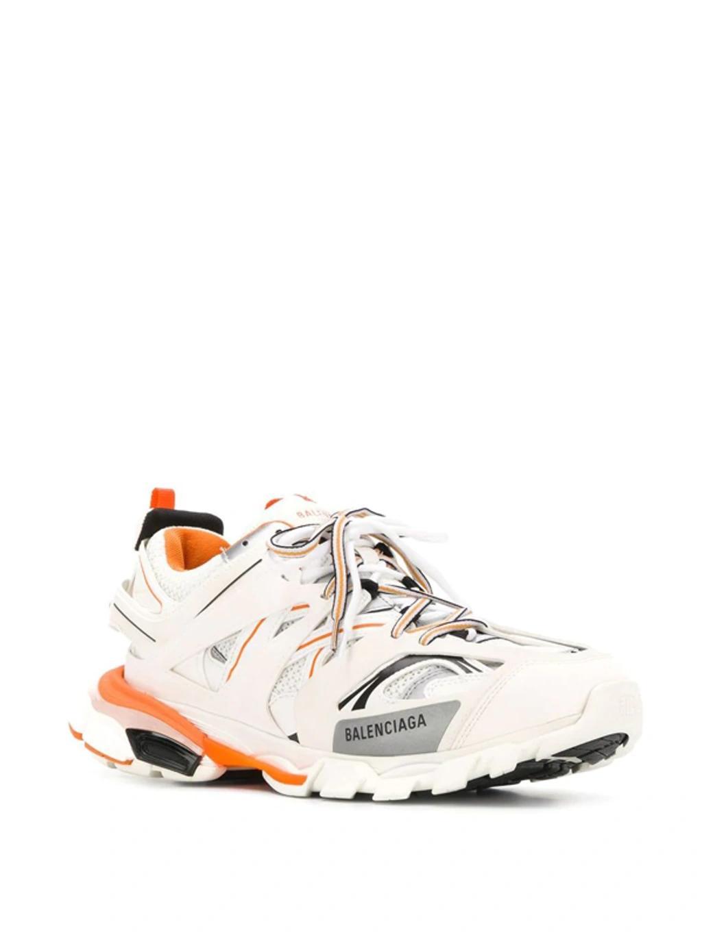 BALENCIAGA Track Low-top Sneakers In White Orange Product Image