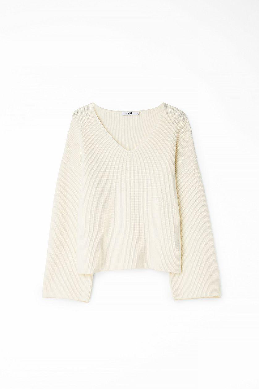 V-neck Knitted Sweater Product Image