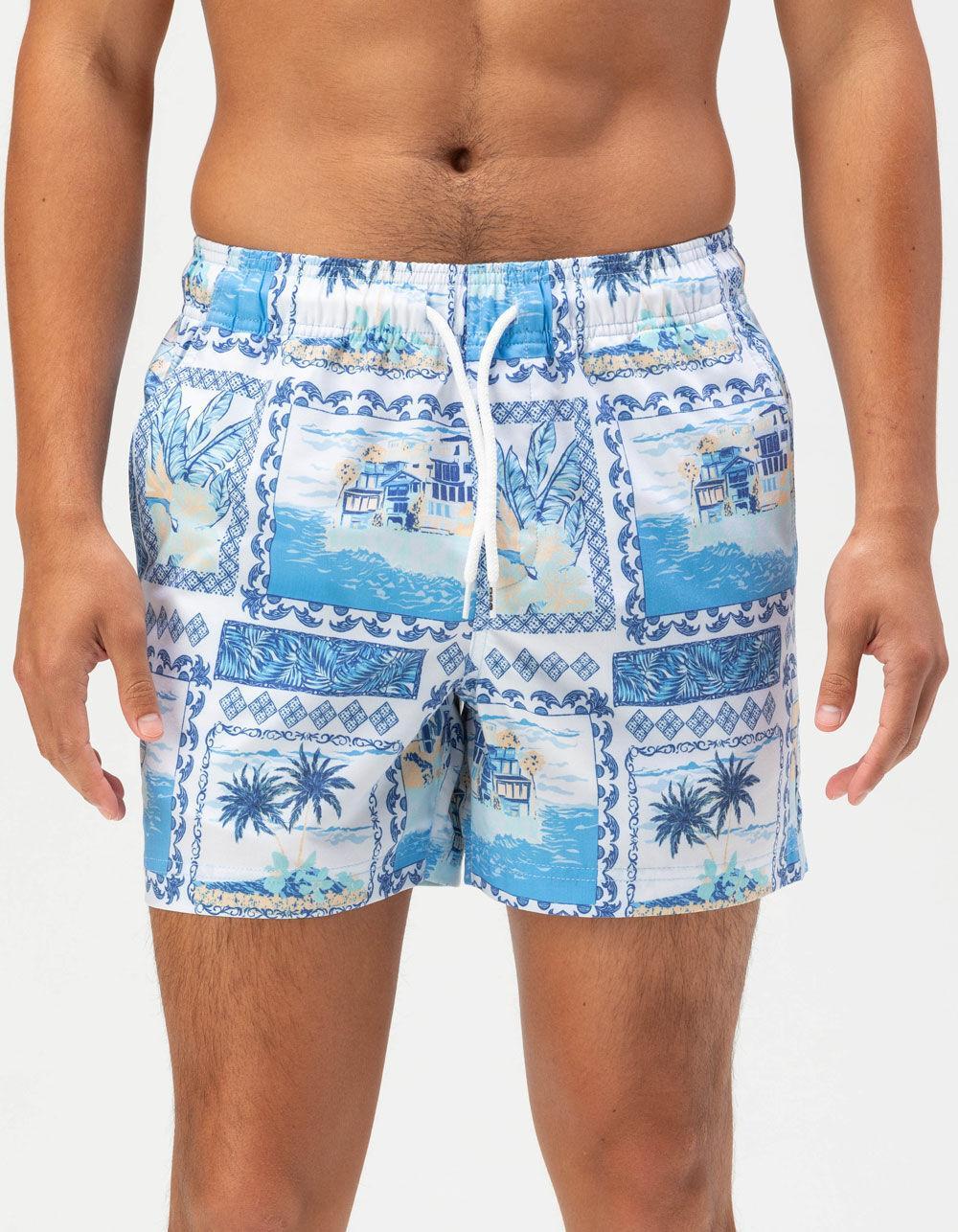 RSQ Mens Vacation Scene Swim Shorts Product Image