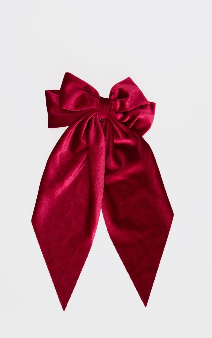 Burgundy Velvet Oversized Bow Bauble Product Image