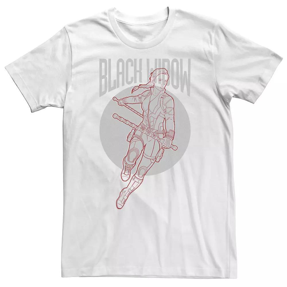 Big & Tall Marvel Avengers Endgame Black Widow Outline Poster Tee, Men's, Size: 4XL, White Product Image