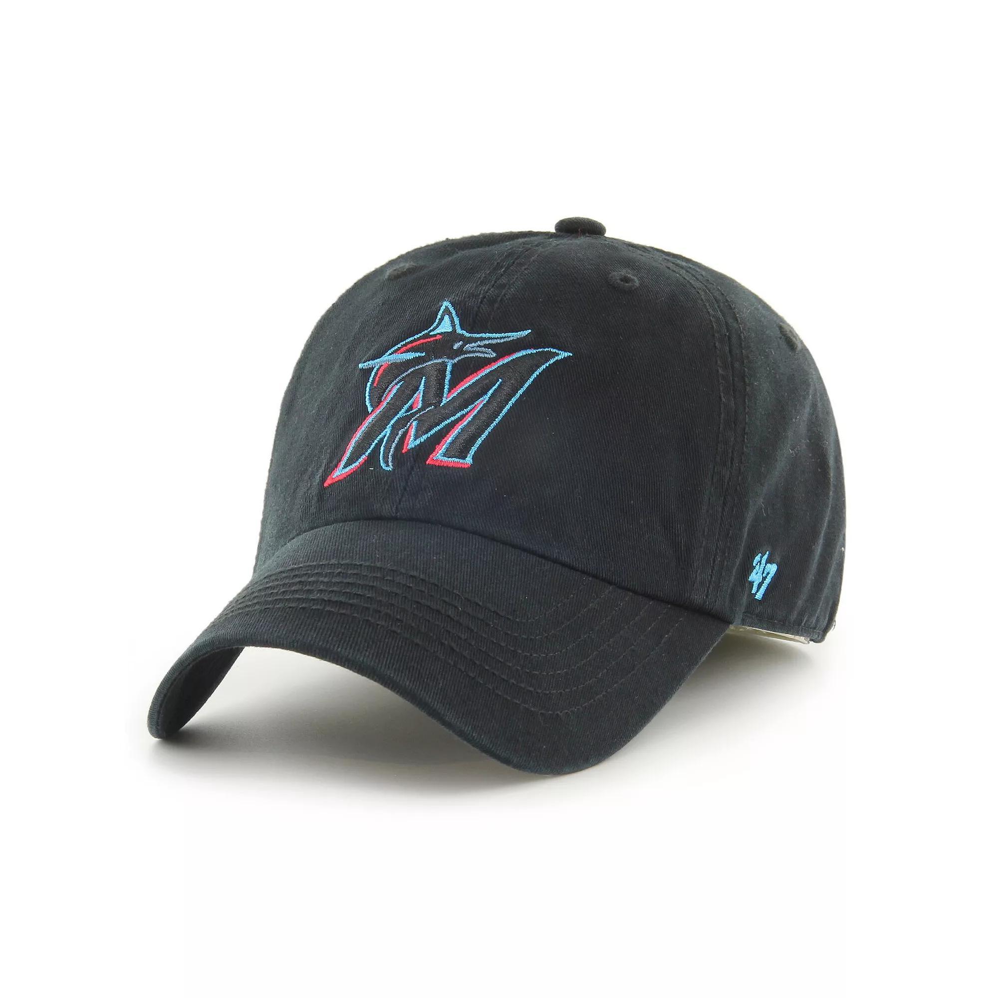 Men's '47 Black Miami Marlins Franchise Logo Fitted Hat,  Product Image