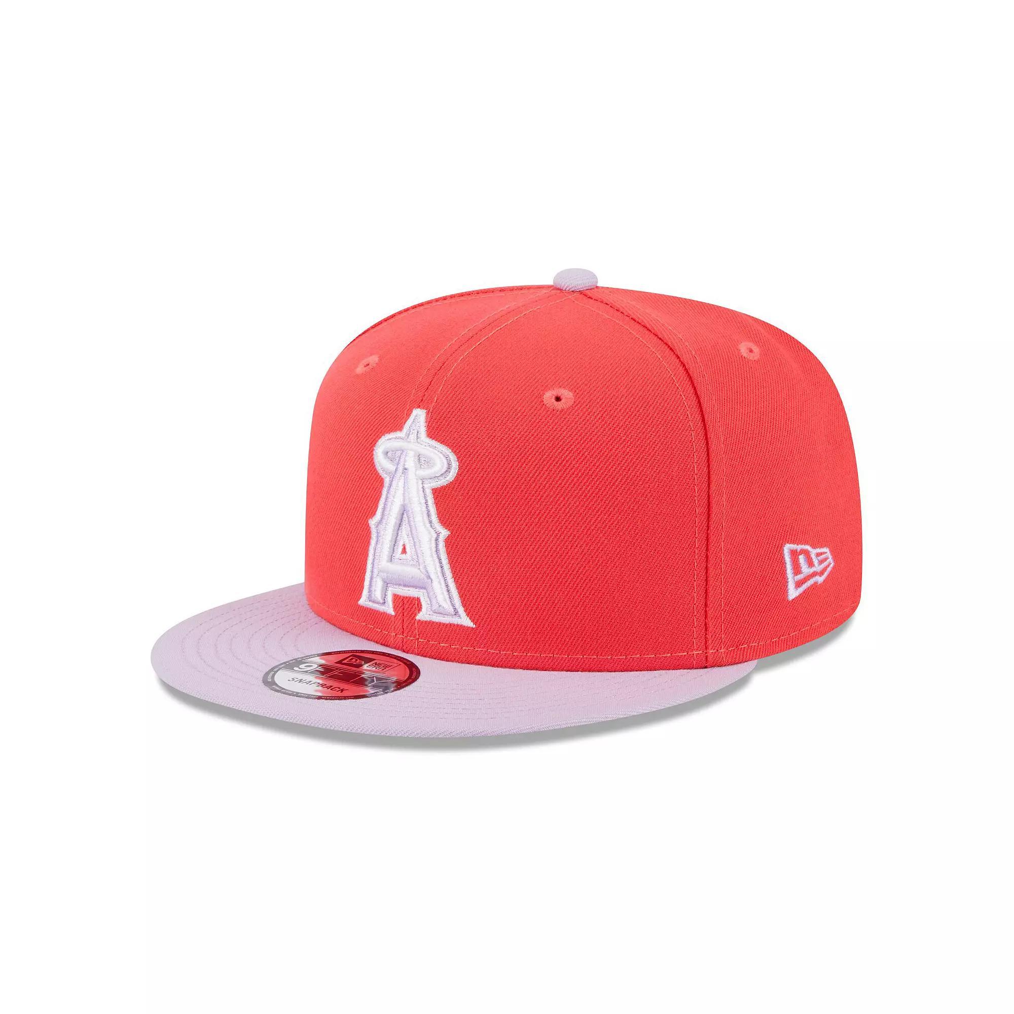Men's New Era Red/Purple Los Angeles Angels Spring Basic Two-Tone 9FIFTY Snapback Hat Product Image
