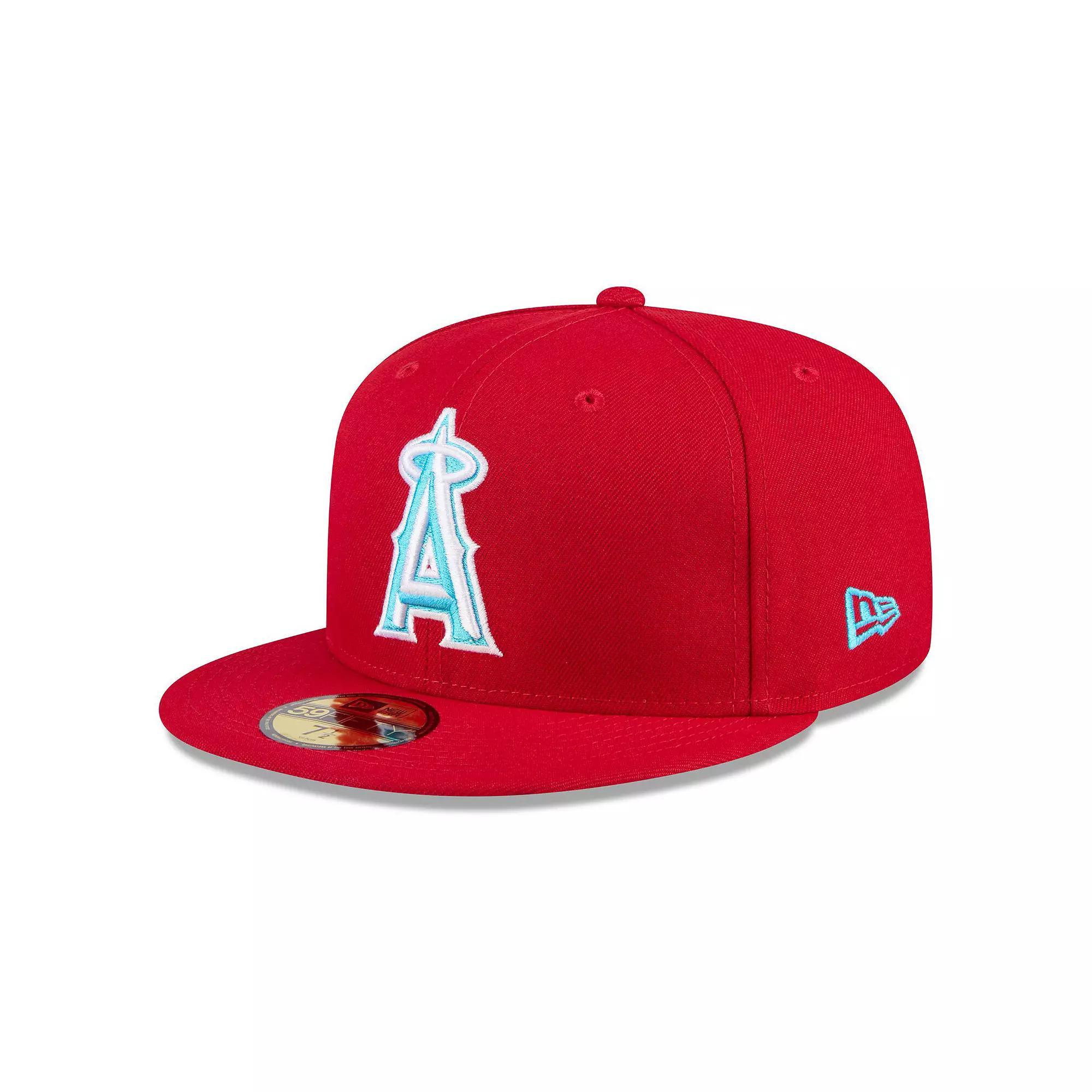 Men's New Era Red Los Angeles Angels 2024 Father's Day 59FIFTY Fitted Hat,  Product Image