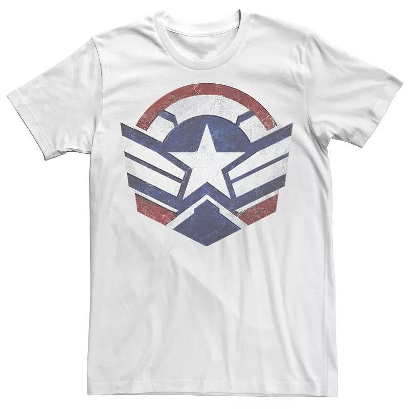 Men's Marvel Falcon And The Winter Soldier Wings Shield Logo Tee, Size: Medium, White Product Image