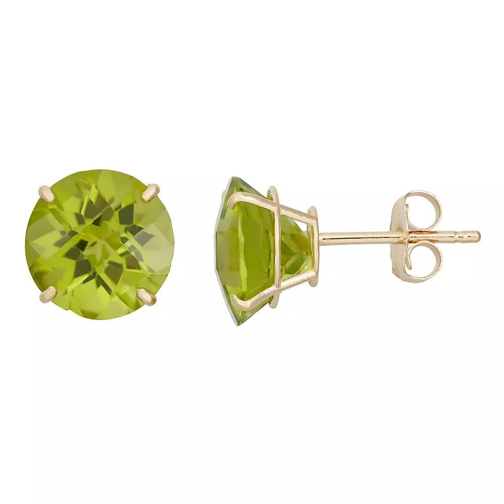 Peridot 10k White Gold Stud Earrings, Women's, Green Product Image