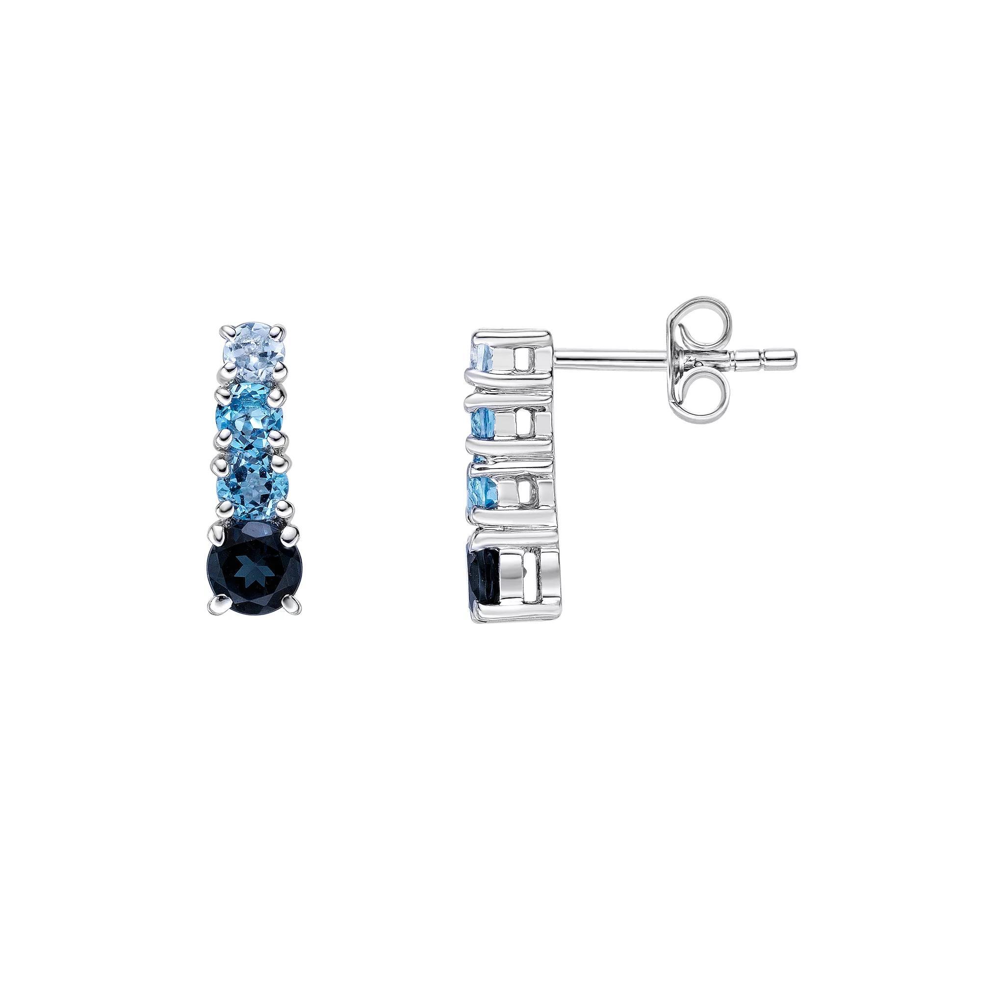 Gemminded Sterling Silver Blue Topaz Earrings, Women's Product Image