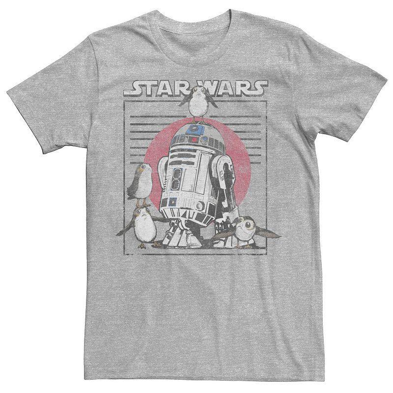 Men's Star Wars Last Jedi Flock of Porgs Surround R2-D2 Tee, Size: XXL, Athletic Grey Product Image